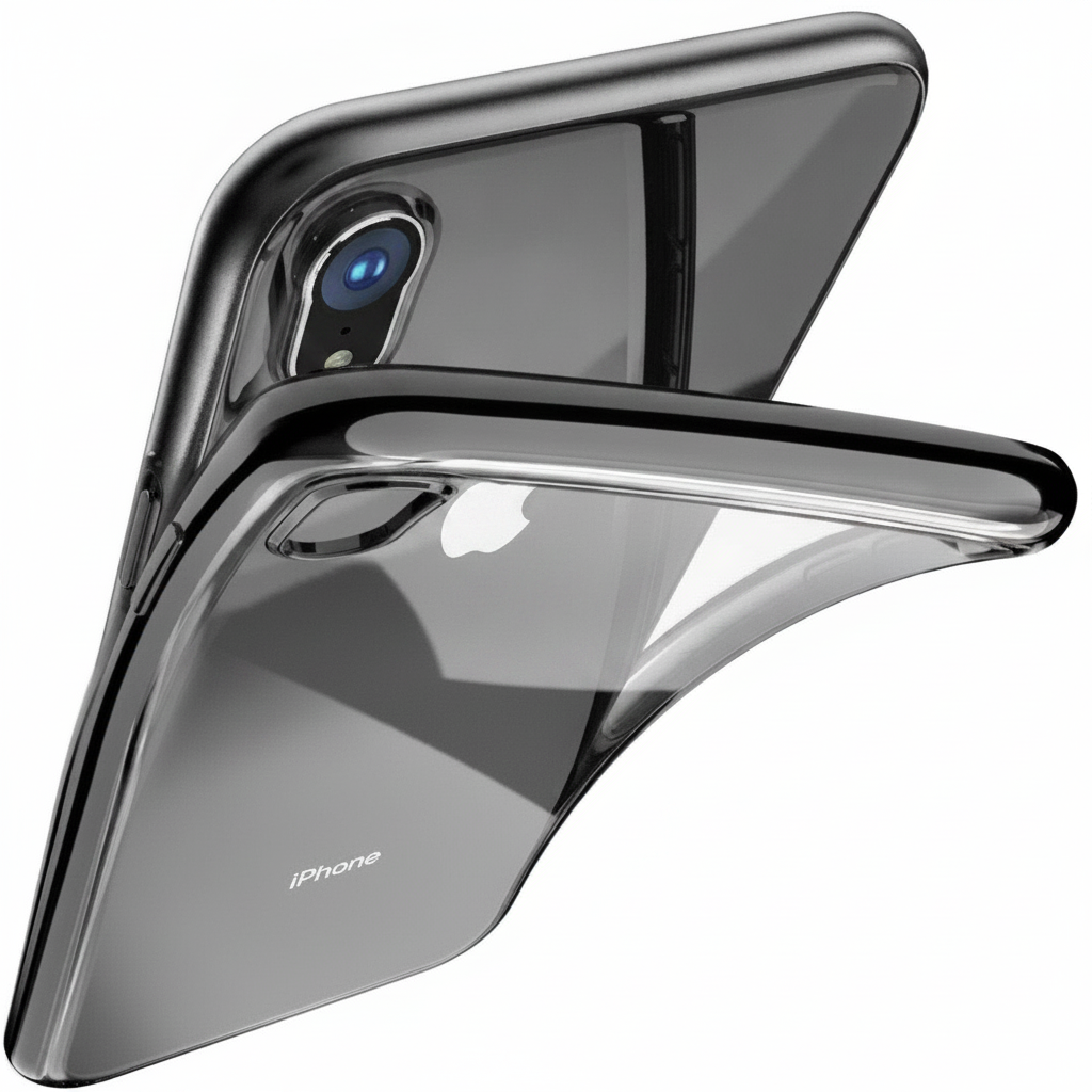 Case For iPhone 6 Plus Bulk Pack of 10 X Clear Silicone With Black Edge Case Cover FoneFunShop