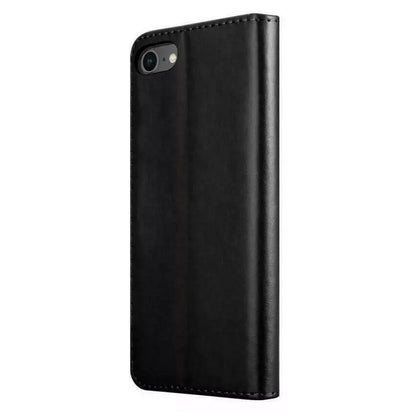 Case For iPhone 8 / SE2 / SE3 Leather Flip Wallet - Black Case Cover FoneFunShop