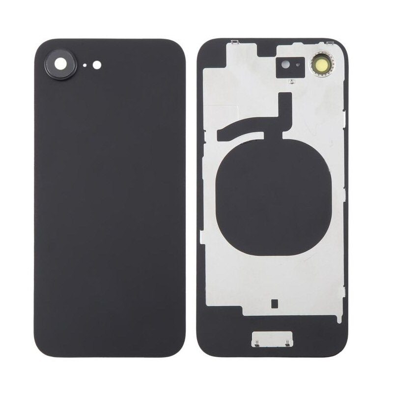 Glass Back For iPhone 16e Black Plain with Camera Lens No Logo Back Glass FoneFunShop