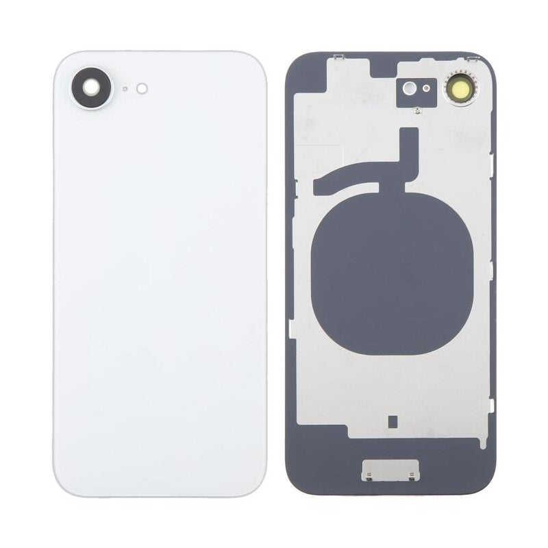 Glass Back For iPhone 16e White Plain with Camera Lens No Logo Back Glass FoneFunShop