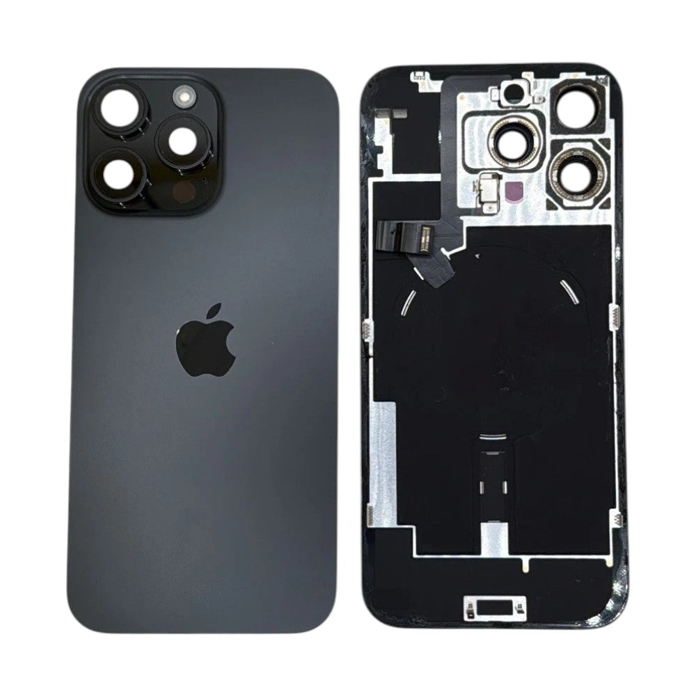 Back Glass with Camera Lens Black for iPhone 16 Pro Max - Used Pulled Grade B Back Glass FoneFunShop