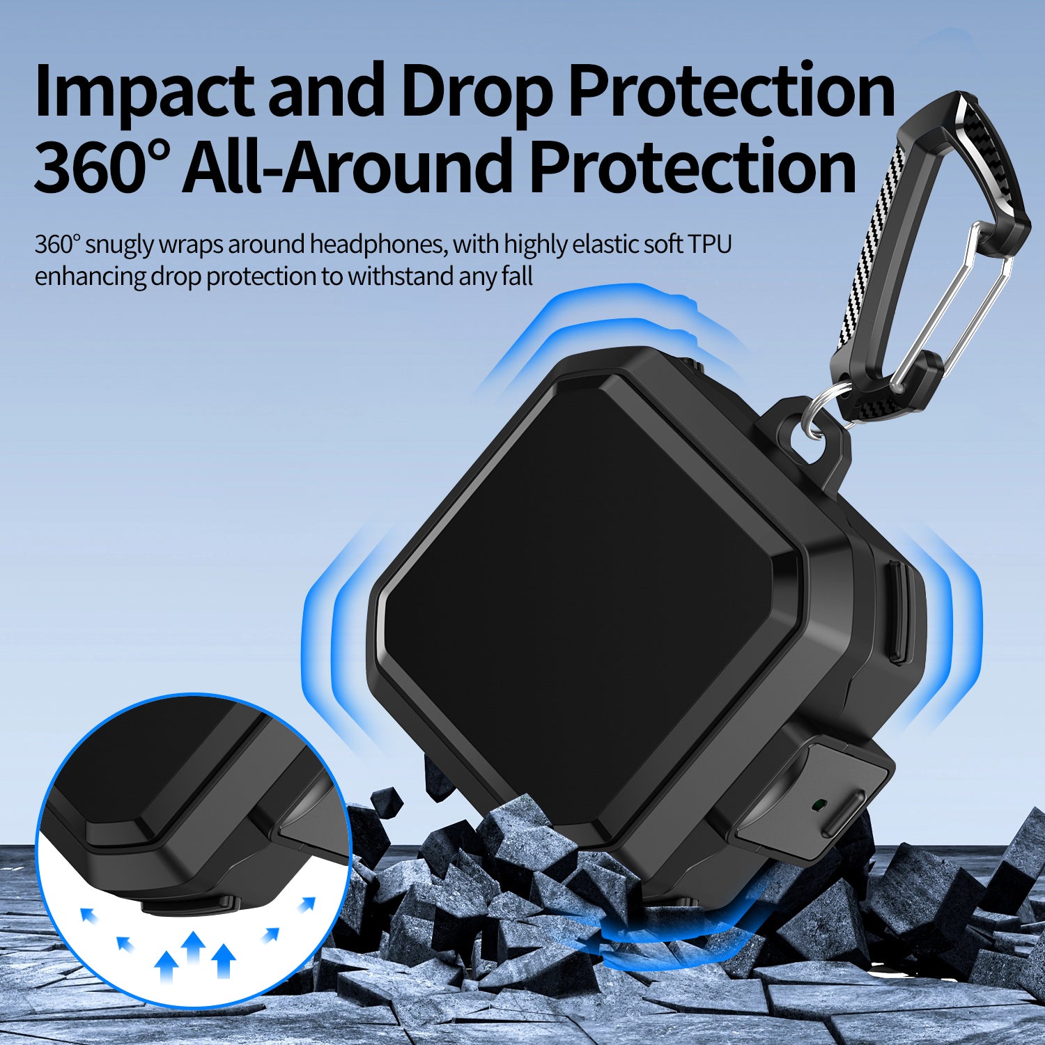 Pro Armor Rugged Case for Galaxy Buds 4 / 4 Pro - Black Case Cover FoneFunShop