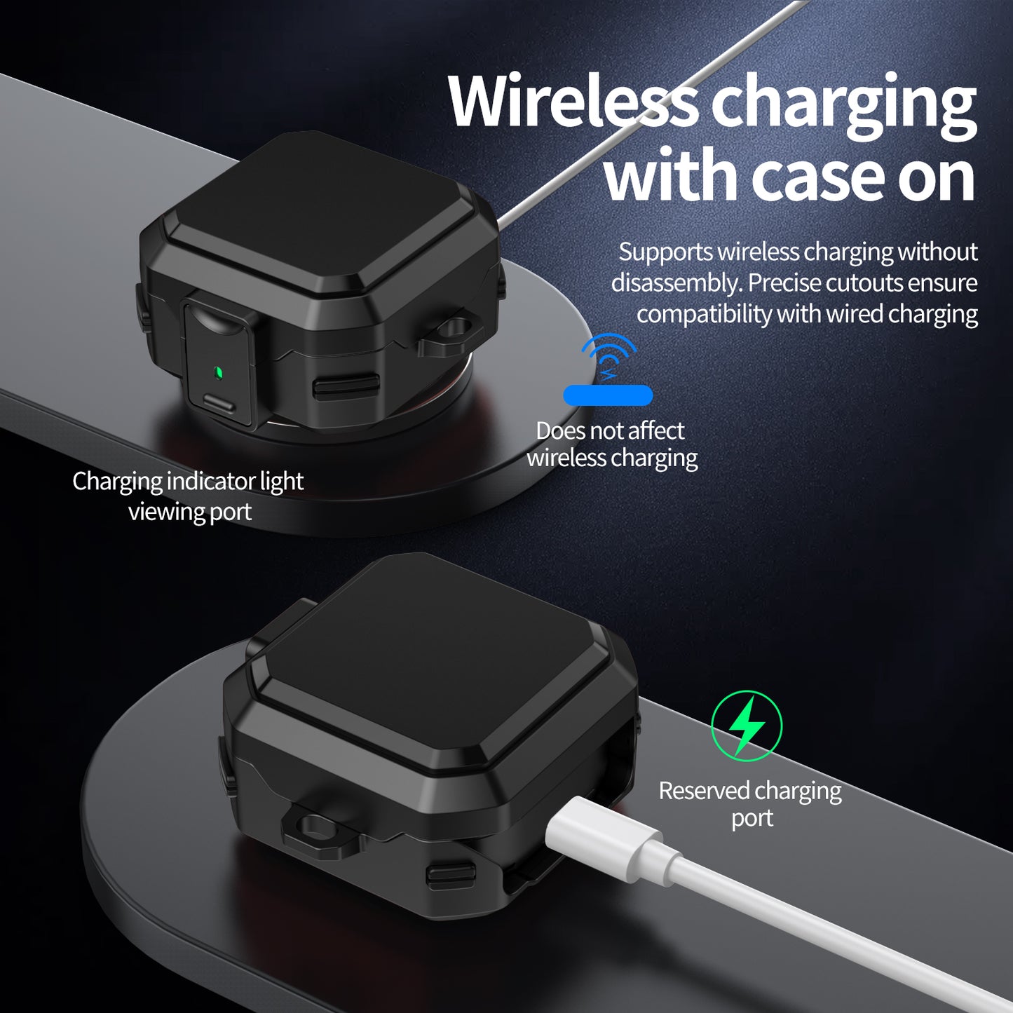 Pro Armor Rugged Case for Galaxy Buds 4 / 4 Pro - Black Case Cover FoneFunShop