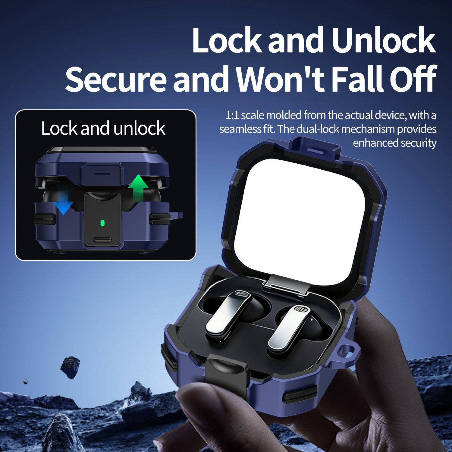 Pro Armor Rugged Case for Galaxy Buds 4 / 4 Pro - Blue Case Cover FoneFunShop