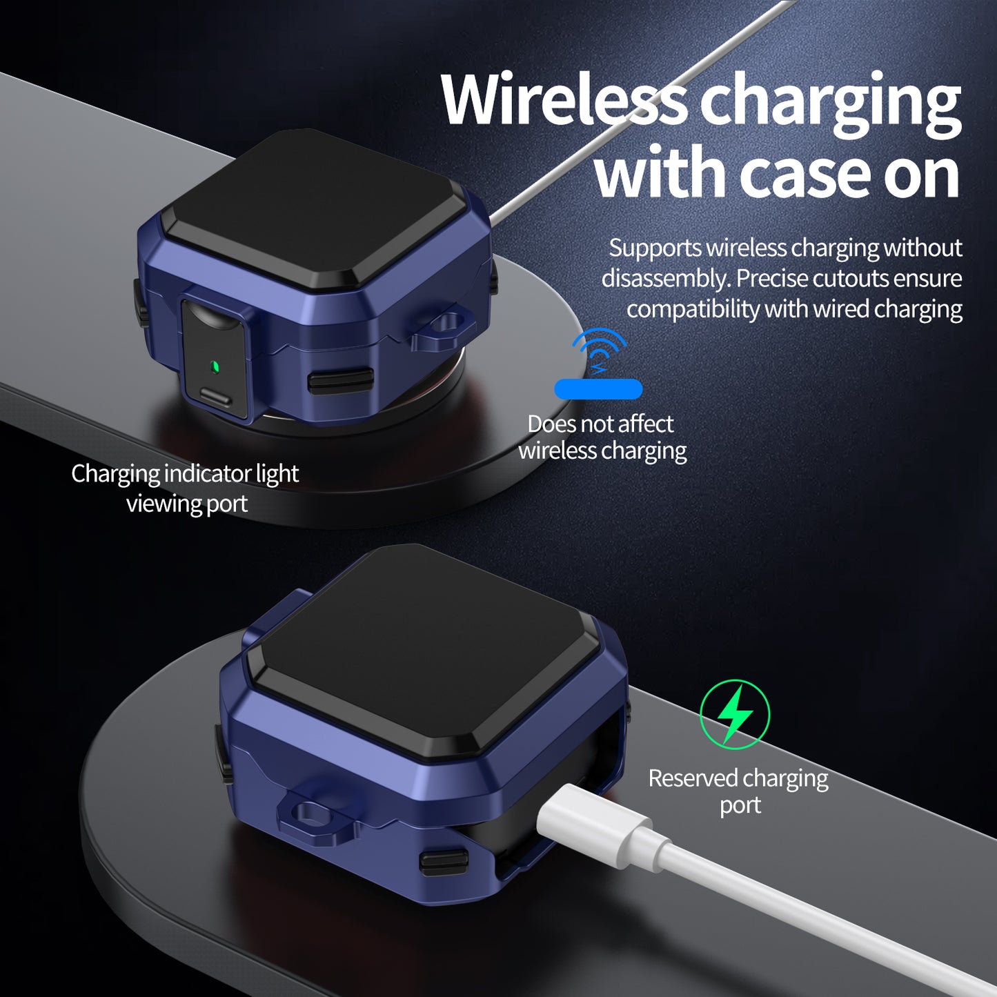 Pro Armor Rugged Case for Galaxy Buds 4 / 4 Pro - Blue Case Cover FoneFunShop