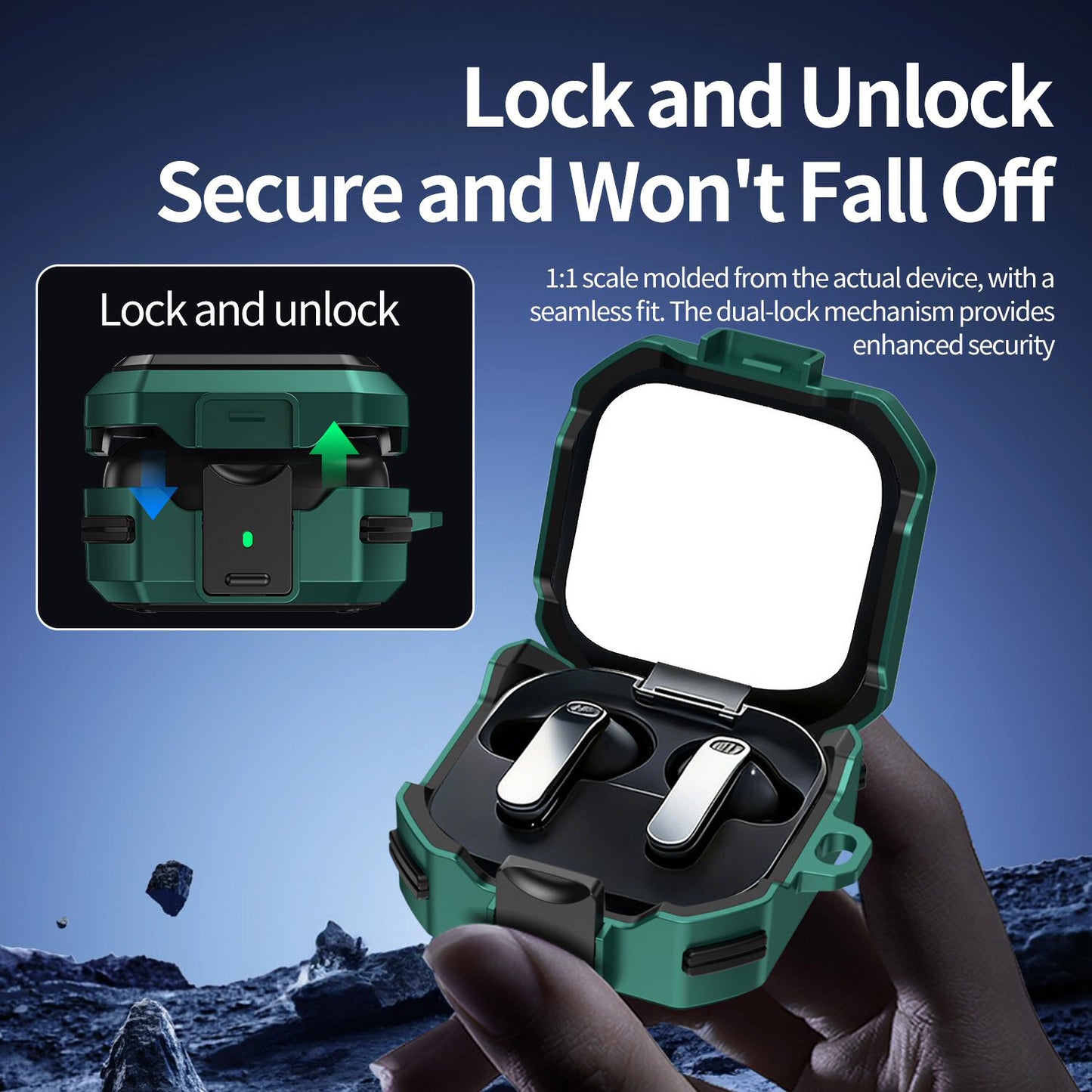 Pro Armor Rugged Case for Galaxy Buds 4 / 4 Pro - Green Case Cover FoneFunShop