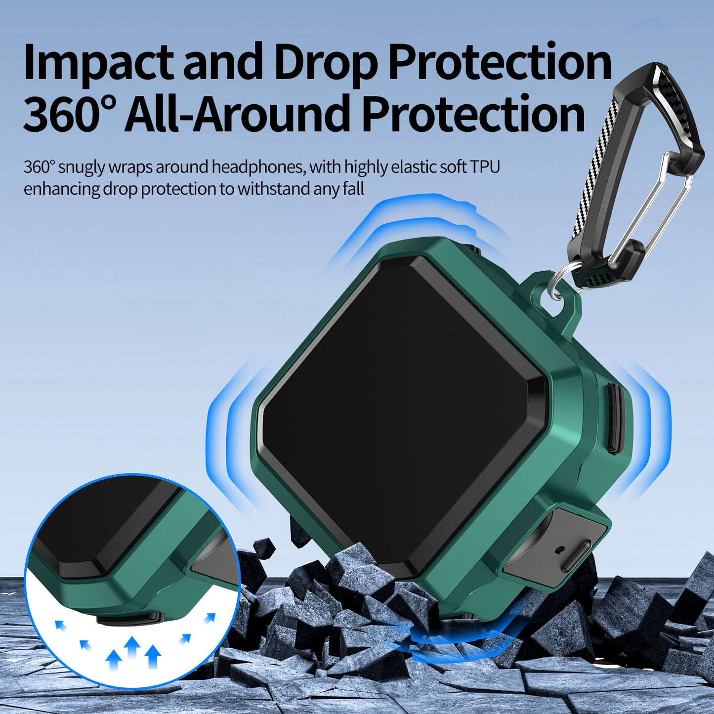Pro Armor Rugged Case for Galaxy Buds 4 / 4 Pro - Green Case Cover FoneFunShop
