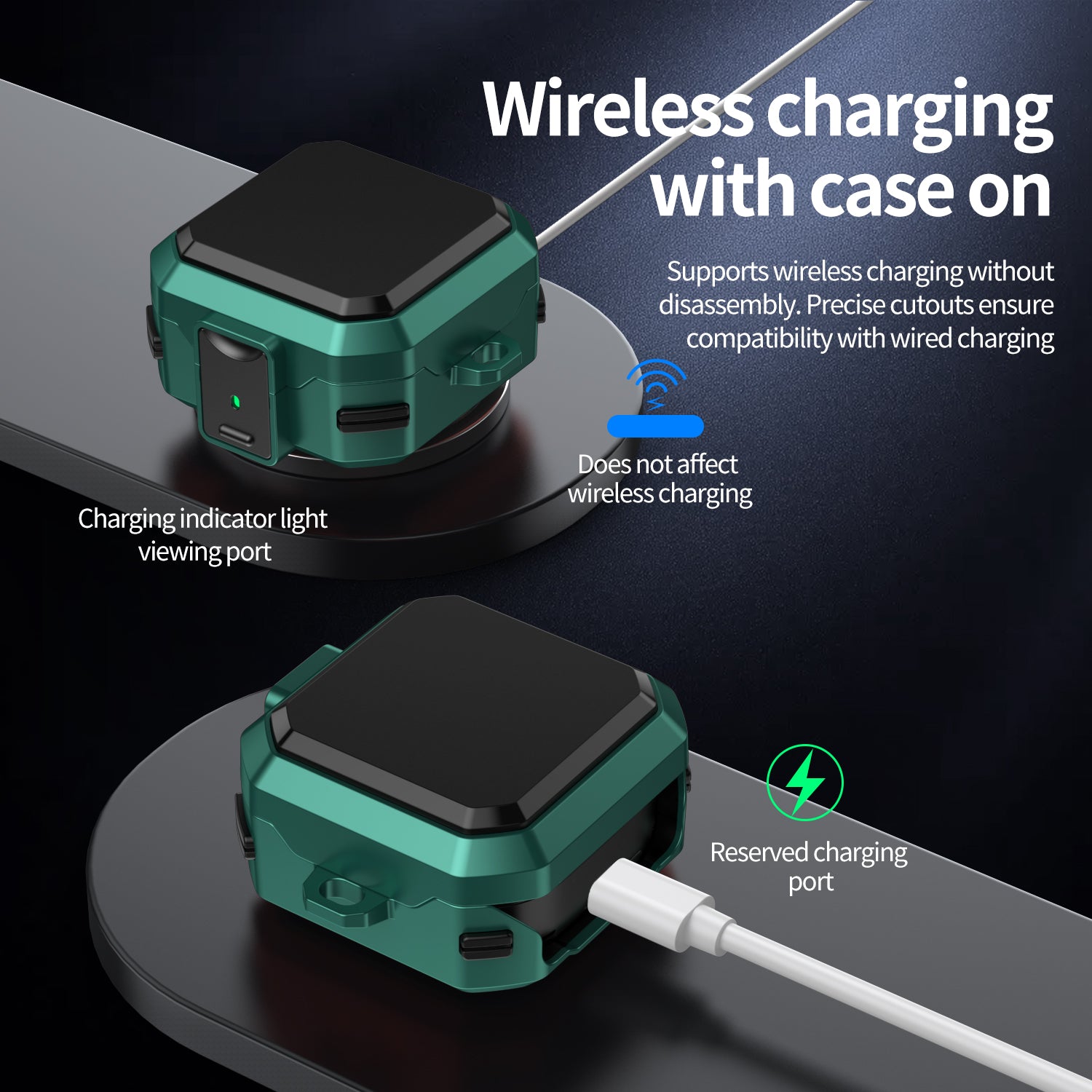 Pro Armor Rugged Case for Galaxy Buds 4 / 4 Pro - Green Case Cover FoneFunShop