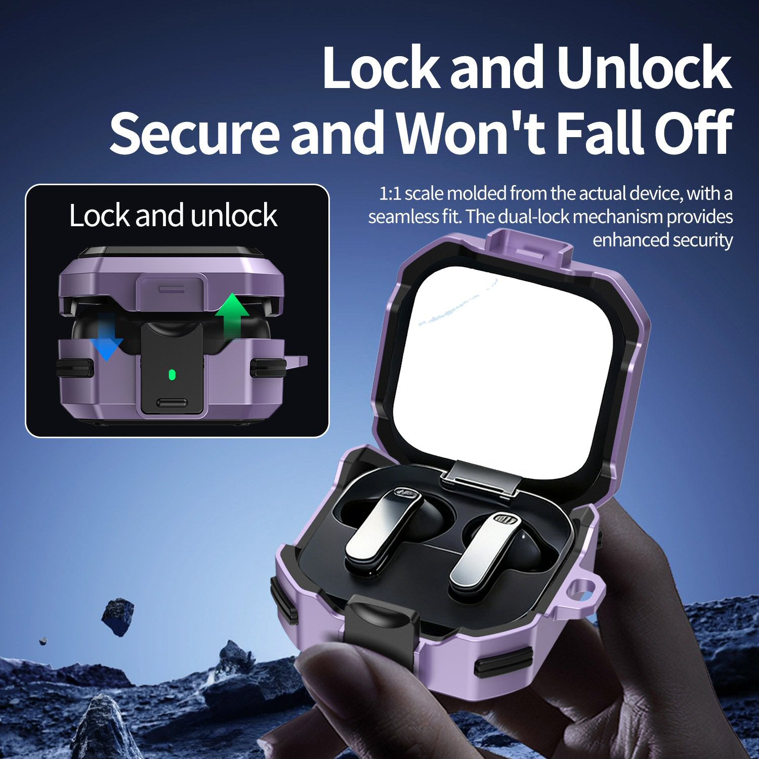 Pro Armor Rugged Case for Galaxy Buds 4 / 4 Pro - Purple Case Cover FoneFunShop