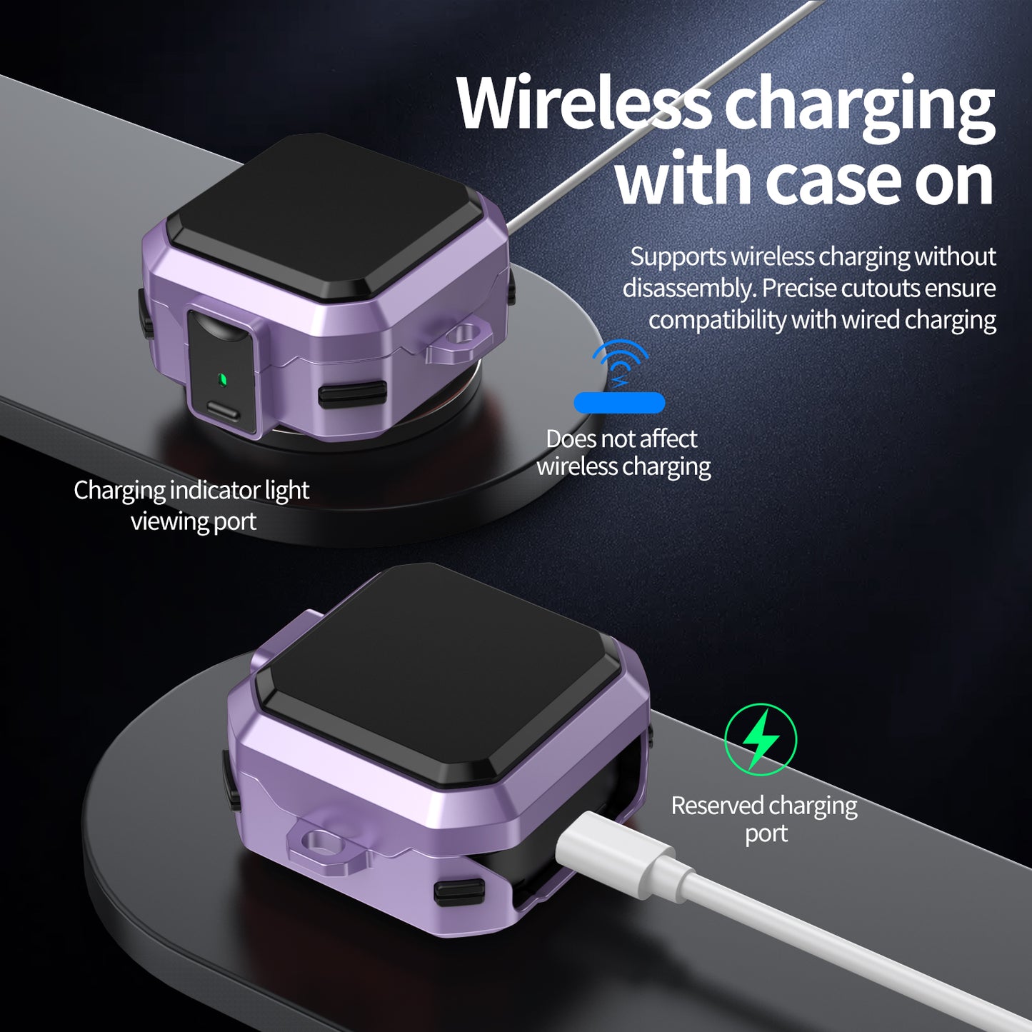Pro Armor Rugged Case for Galaxy Buds 4 / 4 Pro - Purple Case Cover FoneFunShop