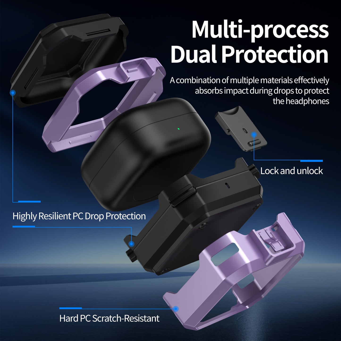 Pro Armor Rugged Case for Galaxy Buds 4 / 4 Pro - Purple Case Cover FoneFunShop