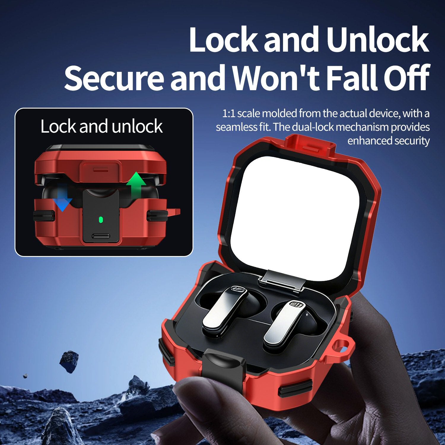 Pro Armor Rugged Case for Galaxy Buds 4 / 4 Pro - Red Case Cover FoneFunShop