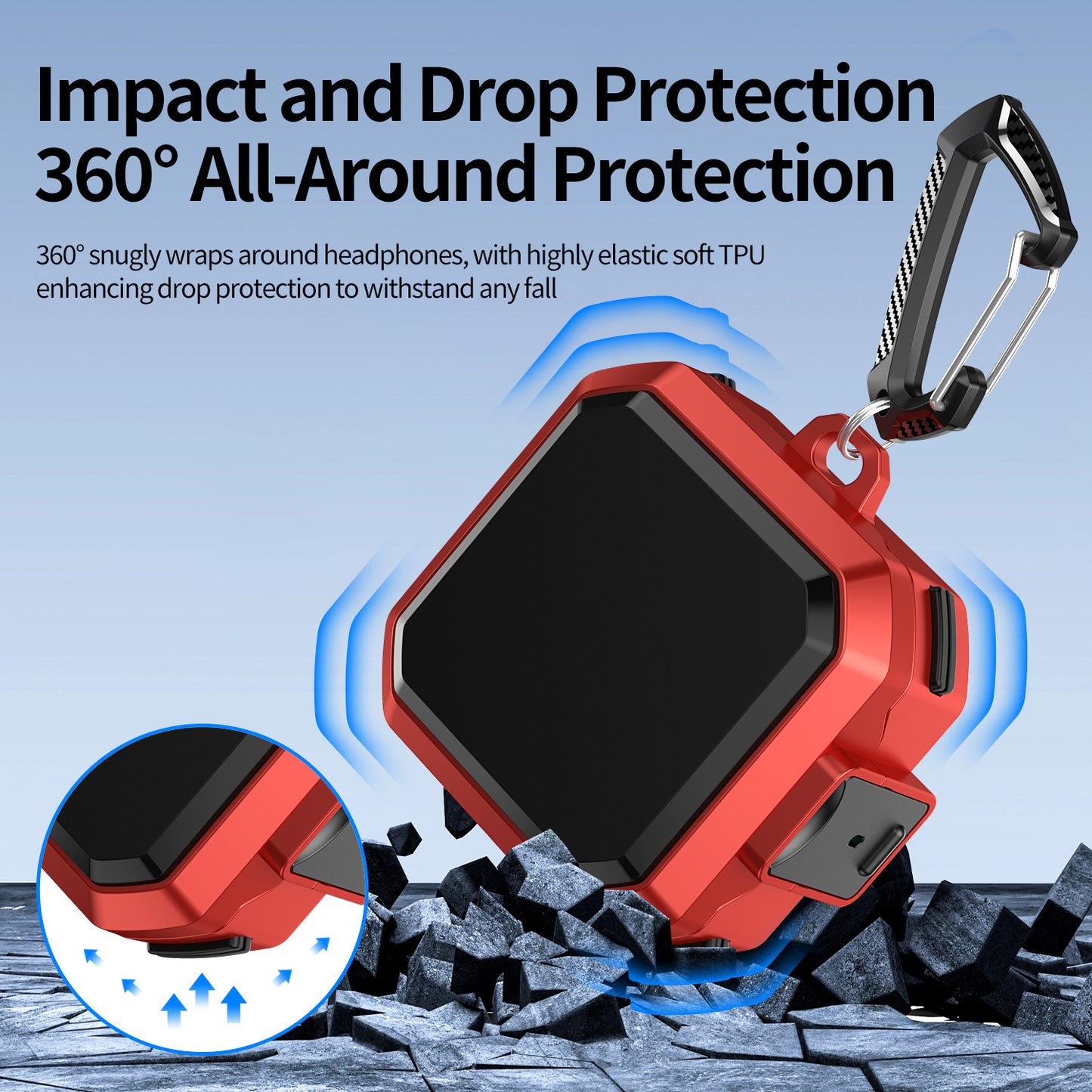 Pro Armor Rugged Case for Galaxy Buds 4 / 4 Pro - Red Case Cover FoneFunShop