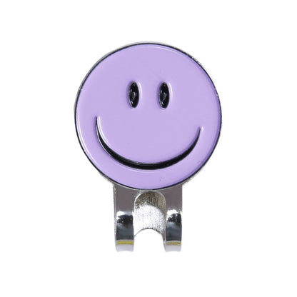 Magnetic Golf Ball Marker with Hat Clip Happy Smiley Face Purple Golf Accessorise FoneFunShop