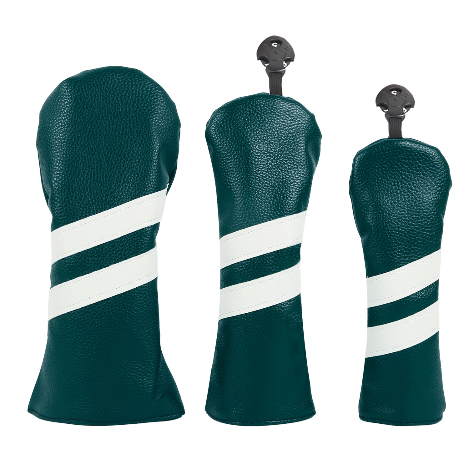 Leather Golf Covers Driver 1 3 5 Headcovers 3 Piece Set Teal with White Golf Accessorise FoneFunShop