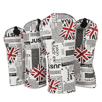 Golf Covers Driver 1 3 5 U Headcovers 4 Piece Set Union Jack Newspaper Golf Accessorise FoneFunShop