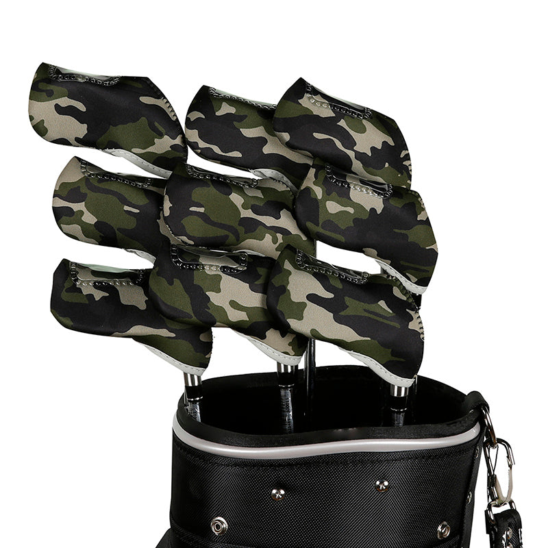 Golf Club Iron Head Covers 10 Piece Set Camouflage Green Headcover Protectors Golf Accessorise FoneFunShop