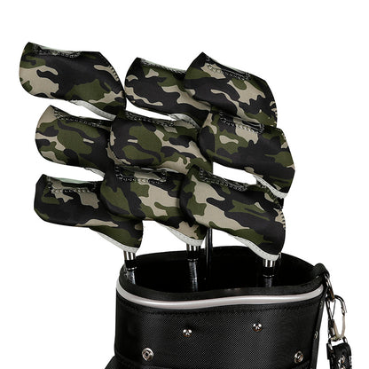 Golf Club Iron Head Covers 10 Piece Set Camouflage Green Headcover Protectors Golf Accessorise FoneFunShop