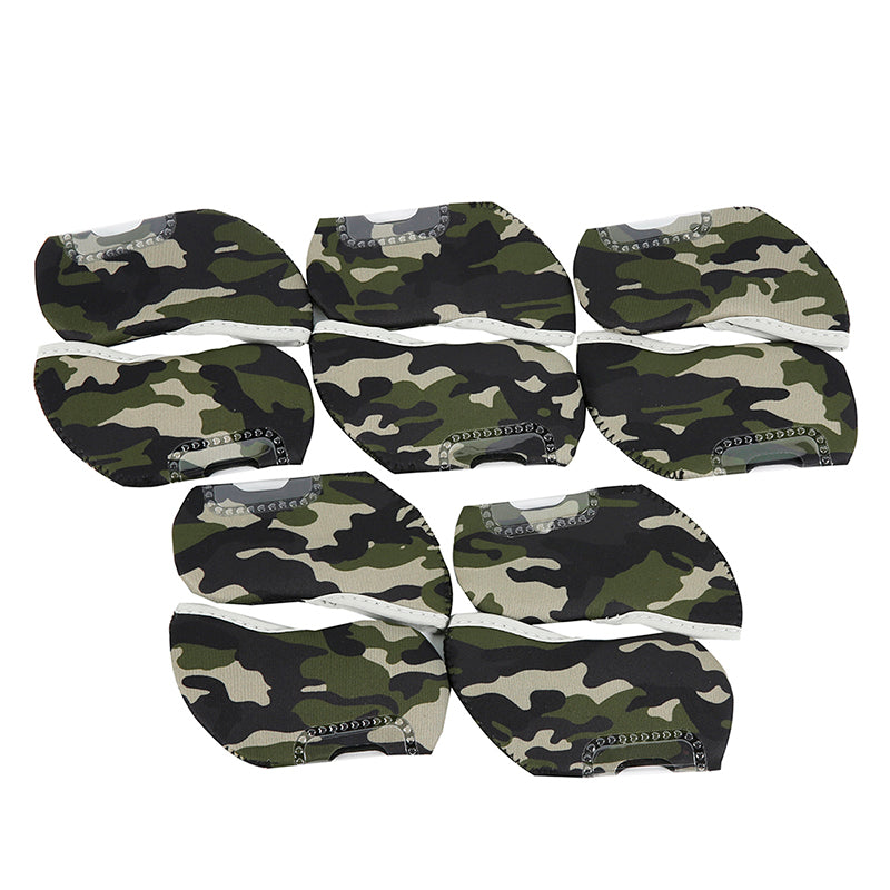 Golf Club Iron Head Covers 10 Piece Set Camouflage Green Headcover Protectors Golf Accessorise FoneFunShop