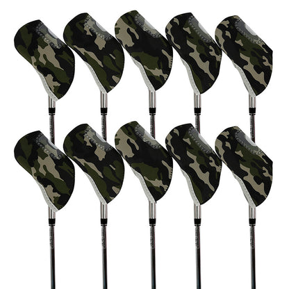 Golf Club Iron Head Covers 10 Piece Set Camouflage Green Headcover Protectors Golf Accessorise FoneFunShop