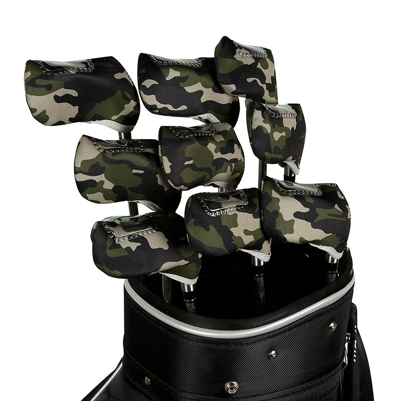 Golf Club Iron Head Covers 10 Piece Set Camouflage Green Headcover Protectors Golf Accessorise FoneFunShop
