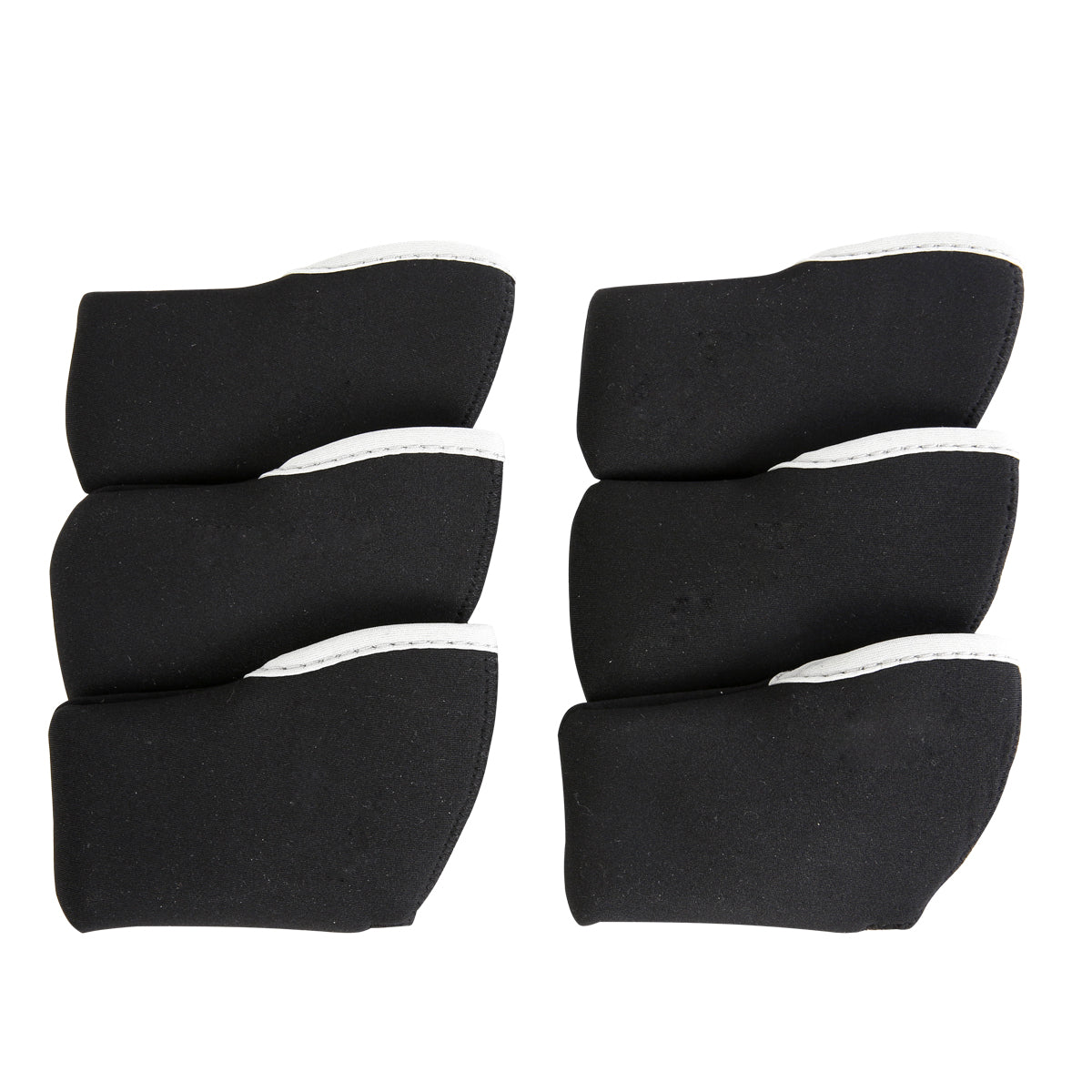 Golf Club Wedge Head Covers 6 Piece Set 48, 52, 54, 56, 58, 60 Degrees Headcover Protectors Black with White Numbers. Golf Accessorise FoneFunShop