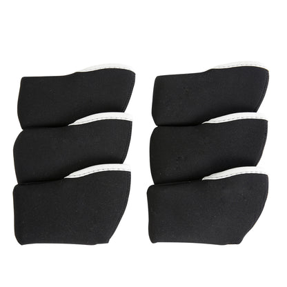 Golf Club Wedge Head Covers 6 Piece Set 48, 52, 54, 56, 58, 60 Degrees Headcover Protectors Black with White Numbers. Golf Accessorise FoneFunShop