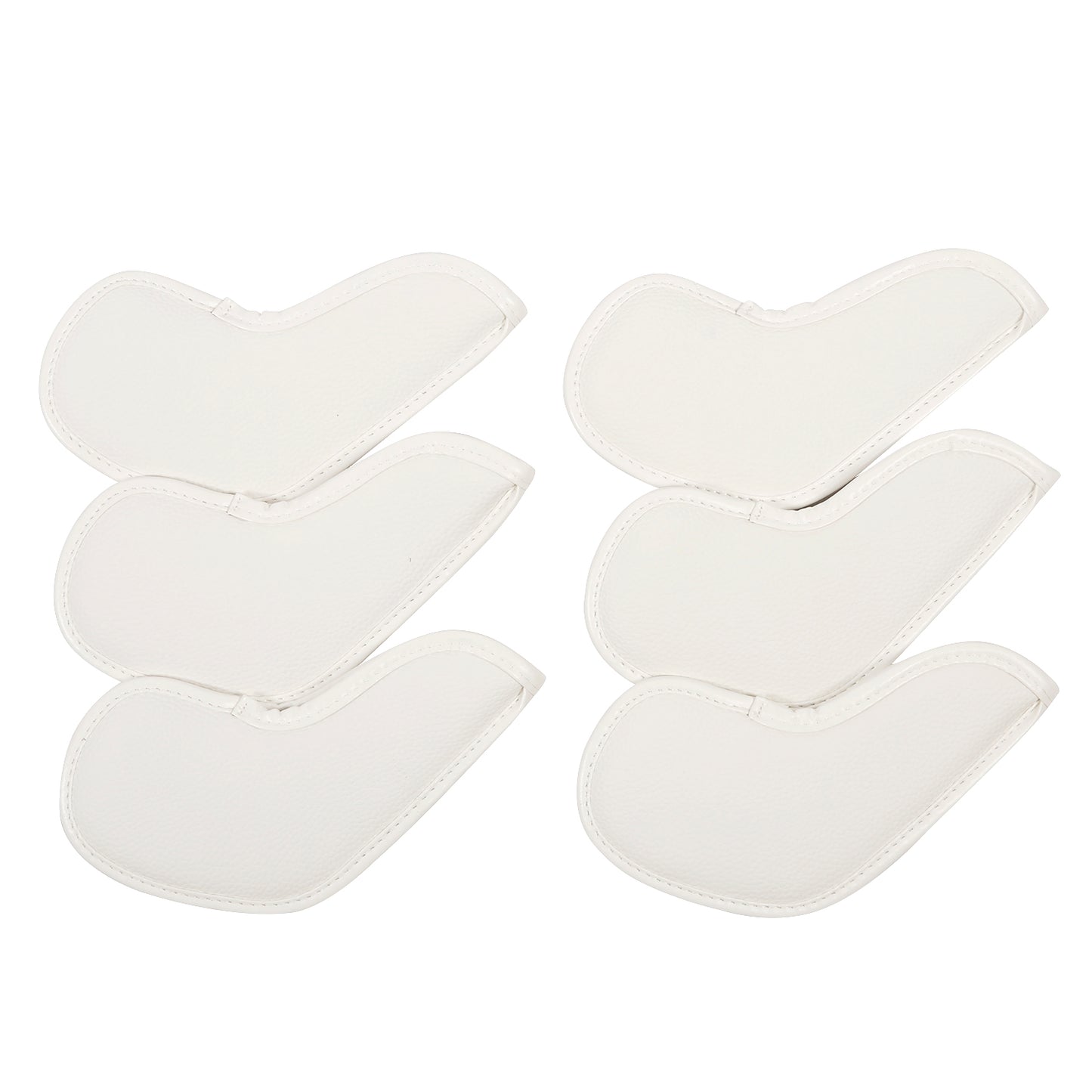 Golf Club Wedge Head Covers 6 Piece Set 50, 52, 54, 56, 58, 60 Degrees Headcover Protectors White with Rainbow Coloured Numbers Golf Accessorise FoneFunShop