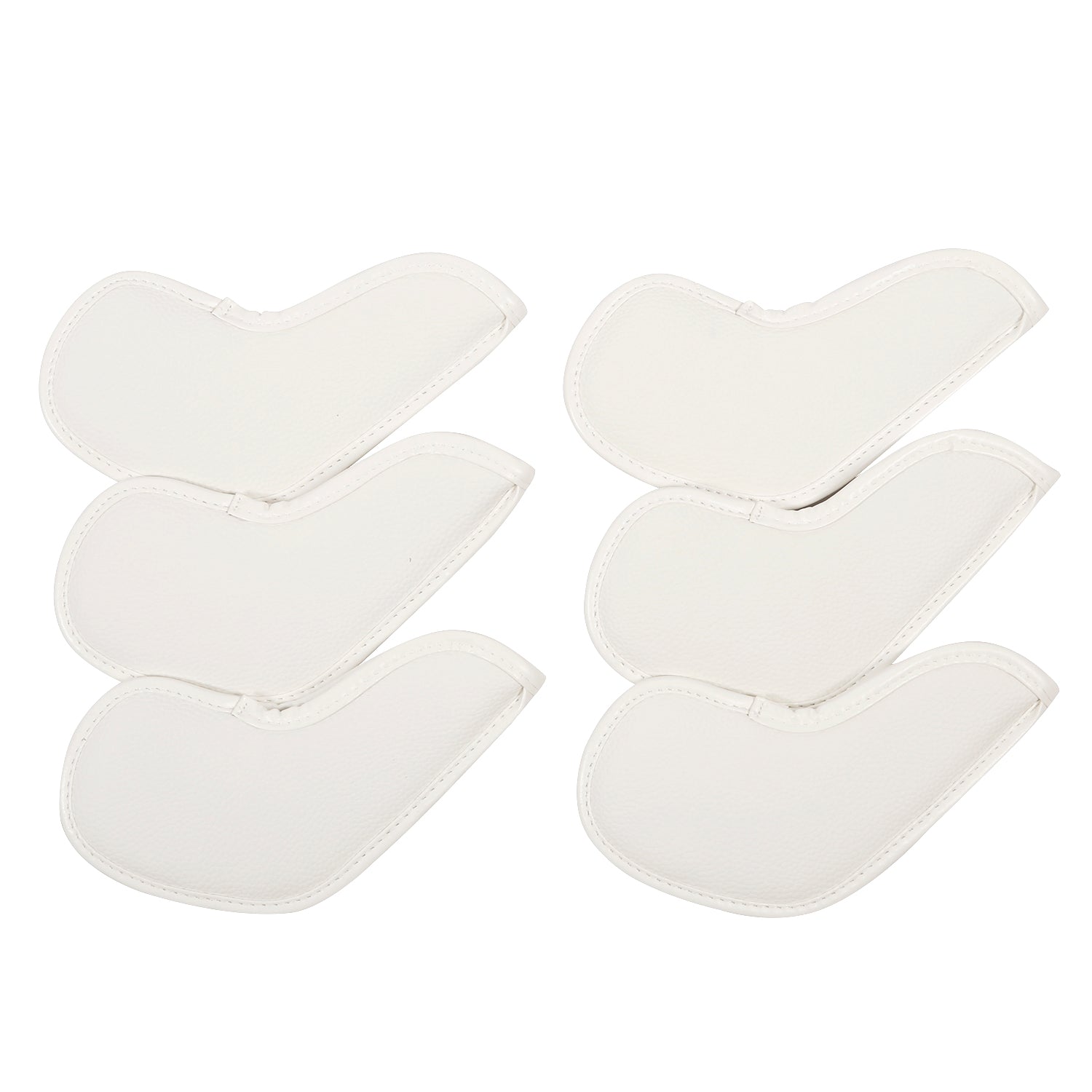 Golf Club Wedge Head Covers 6 Piece Set 50, 52, 54, 56, 58, 60 Degrees Headcover Protectors White with Rainbow Coloured Numbers Golf Accessorise FoneFunShop