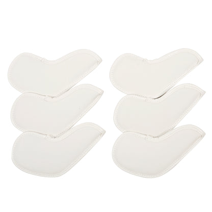 Golf Club Wedge Head Covers 6 Piece Set 50, 52, 54, 56, 58, 60 Degrees Headcover Protectors White with Rainbow Coloured Numbers Golf Accessorise FoneFunShop