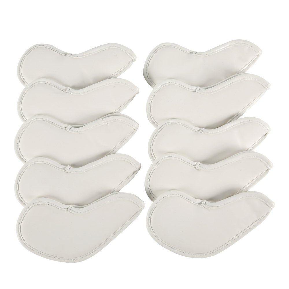 Leather Golf Club Headcovers Irons Set 10 Pcs Club Iron Head Covers White with MultiColoured Golf Accessorise FoneFunShop
