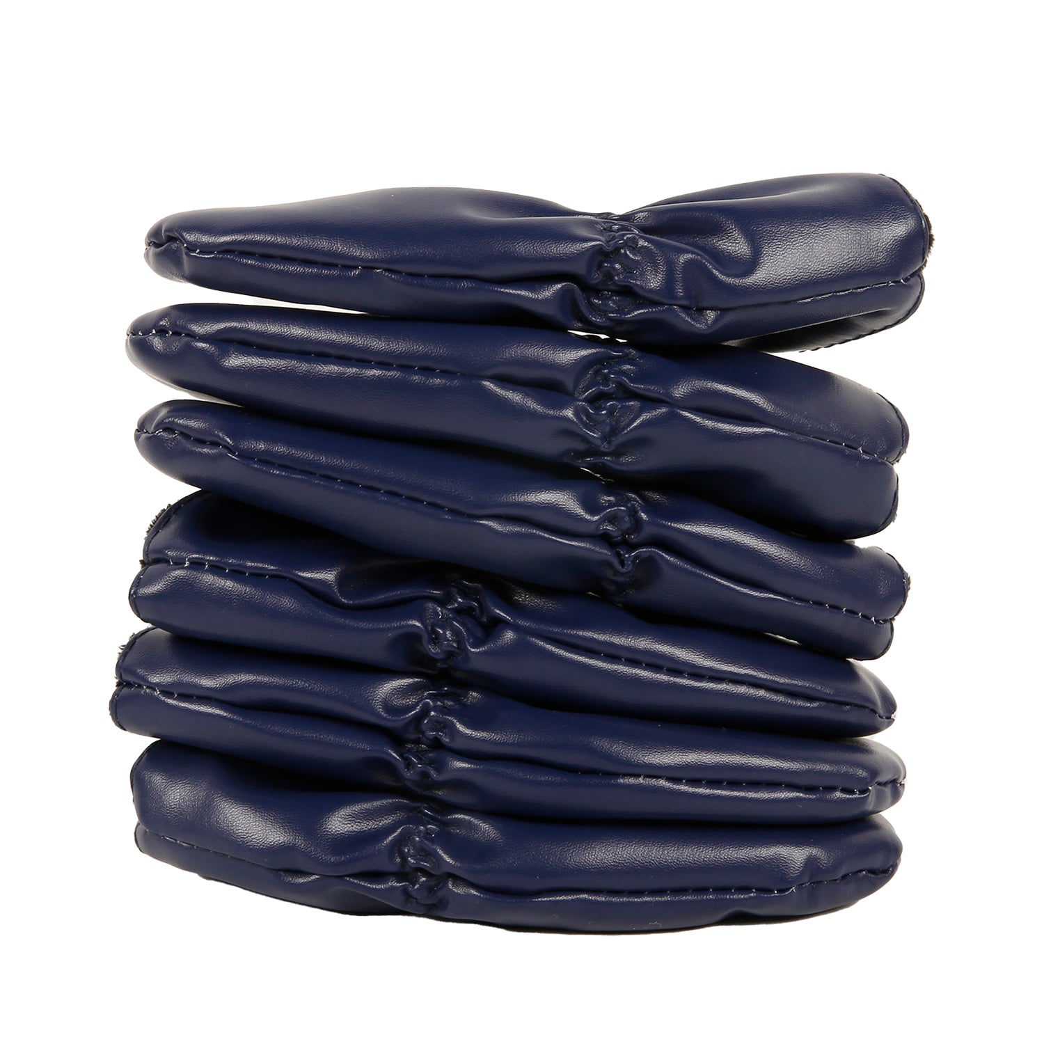 Leather Golf Club Iron Head Covers 9 Piece Set Headcover Protector Blue with White Golf Accessorise FoneFunShop