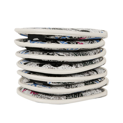 Leather Golf Club Iron Head Covers 10 Piece Set Union Jack Skull Punk Headcover Protector Blue Golf Accessorise FoneFunShop