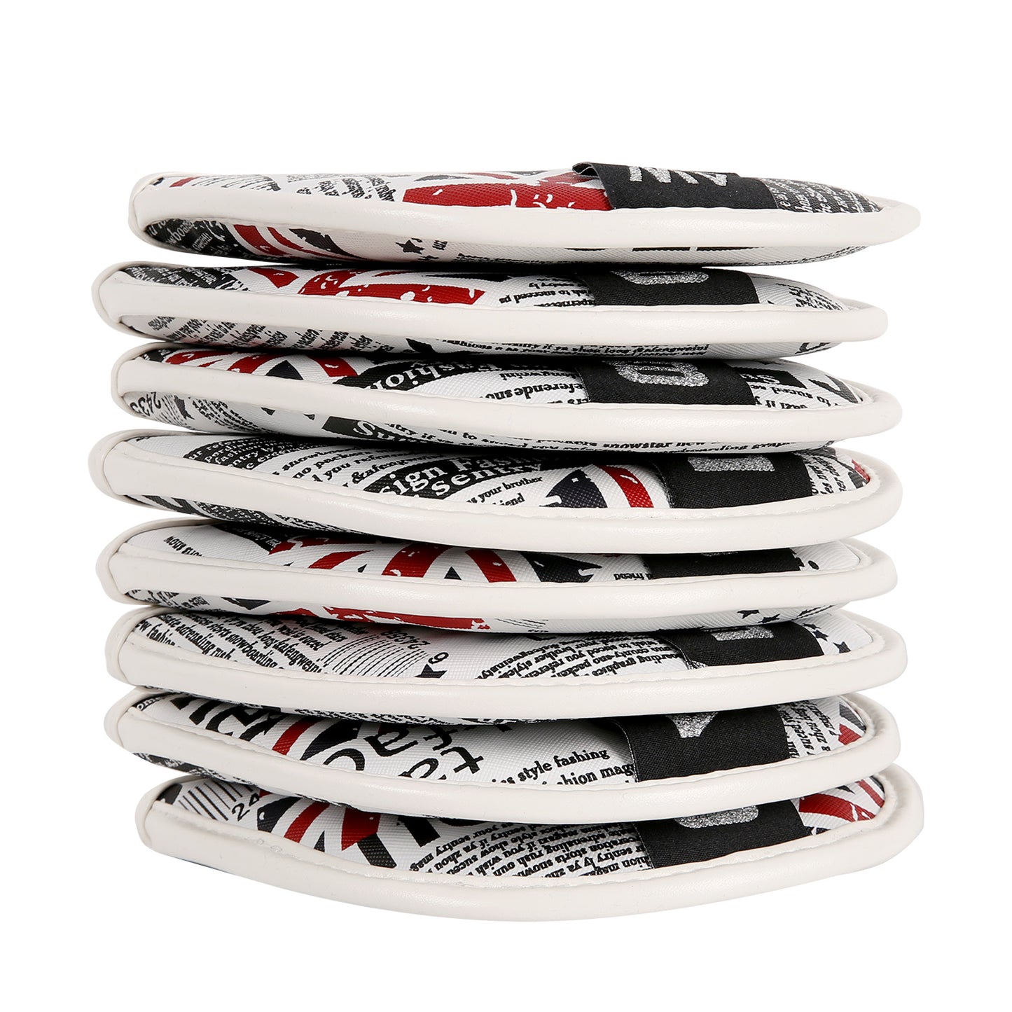 Leather Golf Club Iron Head Covers 10 Piece Set Union Jack Skull Punk Headcover Protector Red with Blue Golf Accessorise FoneFunShop