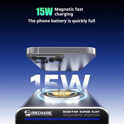 Mechanic G-Power 160W Super Fast Charger 8 Port GAN Wireless 15W PD 240v Charger FoneFunShop