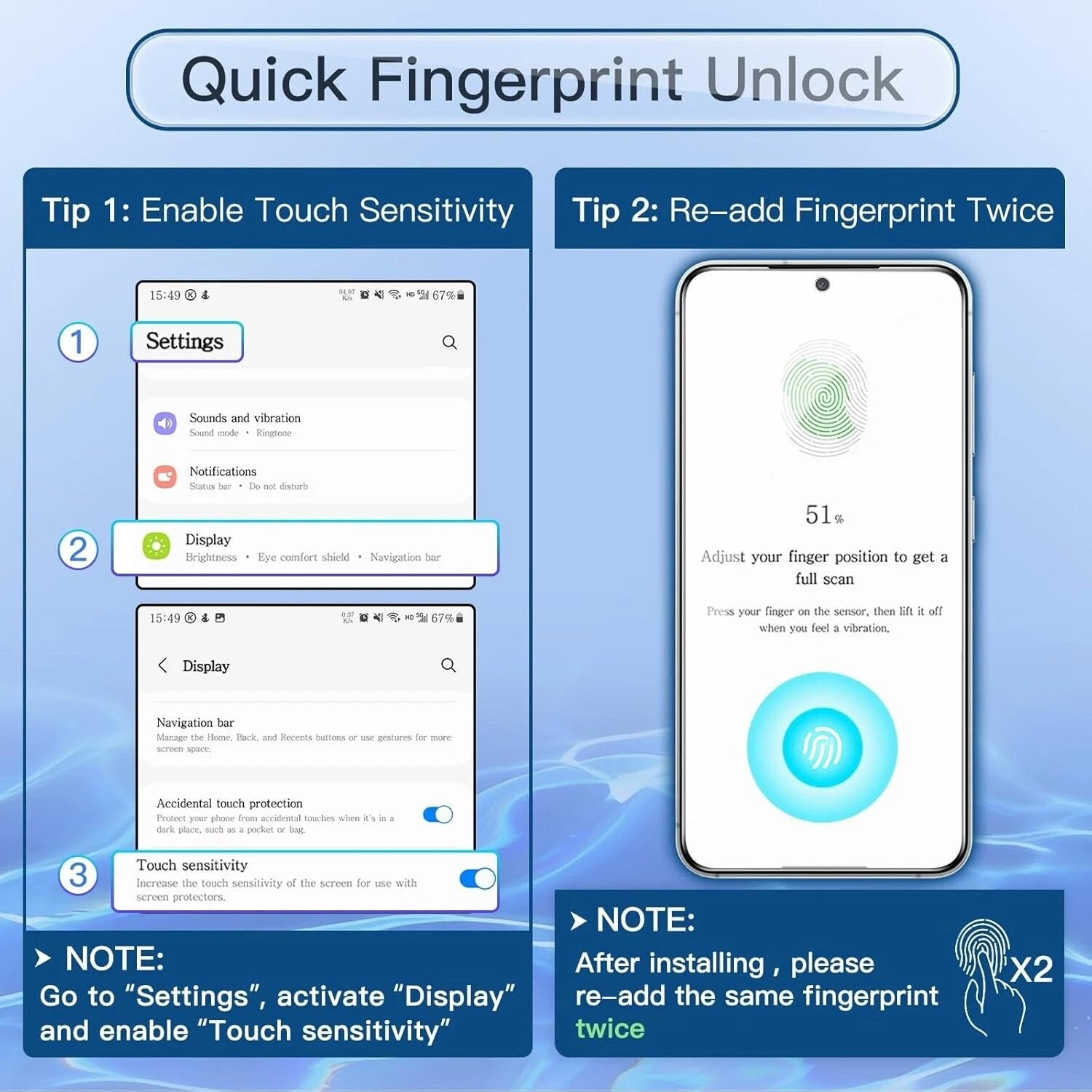2 x Privacy Glass Screen Protectors For Samsung S26 Ultra with Fingerprint working Screen Protector FoneFunShop