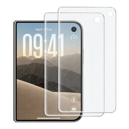 Glass screen protector for iPhone Duo front outer screen pack of 2 with camera punch-hole cutout