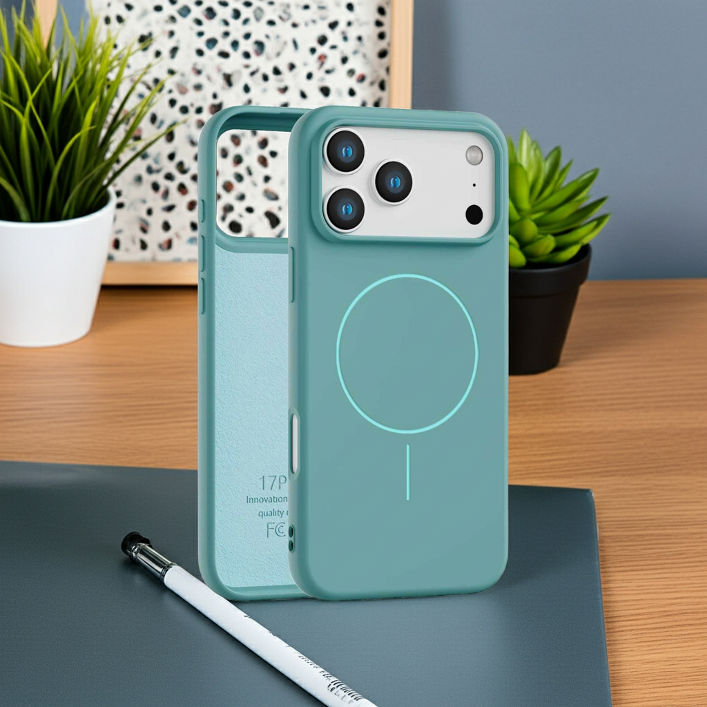 Magnetic Case for iPhone 17 Pro Max - Compatible with MagSafe - Shockproof Green Case Cover FoneFunShop