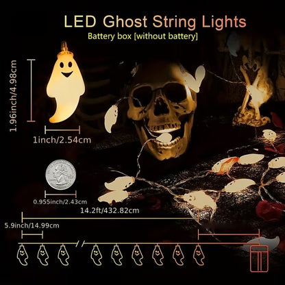 Halloween Ghost String Lights 20 LED Battery Operated Party Decor