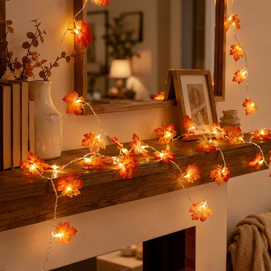 Halloween Maple Leaf String Lights 1.5m 10 LED Warm White Halloween Decoration FoneFunShop