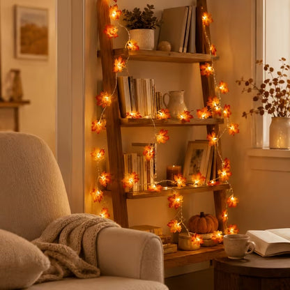 Halloween Maple Leaf String Lights 1.5m 10 LED Warm White Halloween Decoration FoneFunShop