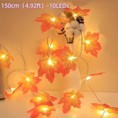 Halloween Maple Leaf String Lights 1.5m 10 LED Warm White Halloween Decoration FoneFunShop