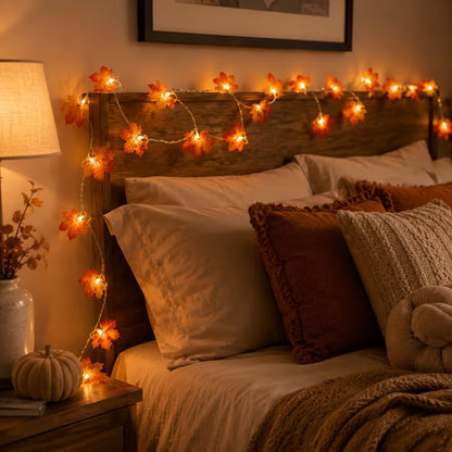 Halloween Maple Leaf String Lights 1.5m 10 LED Warm White Halloween Decoration FoneFunShop