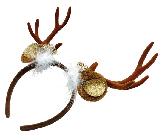 Reindeer Antlers Headband for Christmas Festive Brown Christmas FoneFunShop