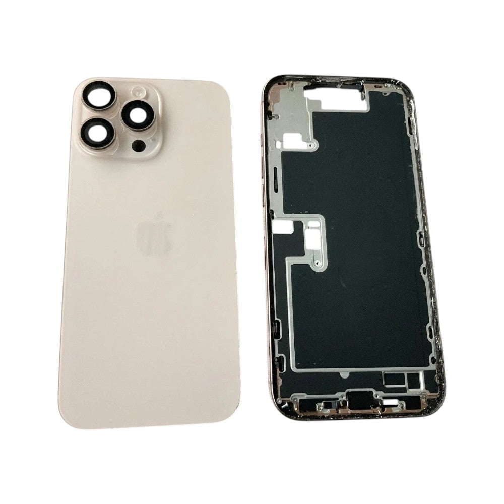 Original Genuine Housing Frame with Back Glass Gold Grade A for iPhone 16 Pro Max (Used OEM)
