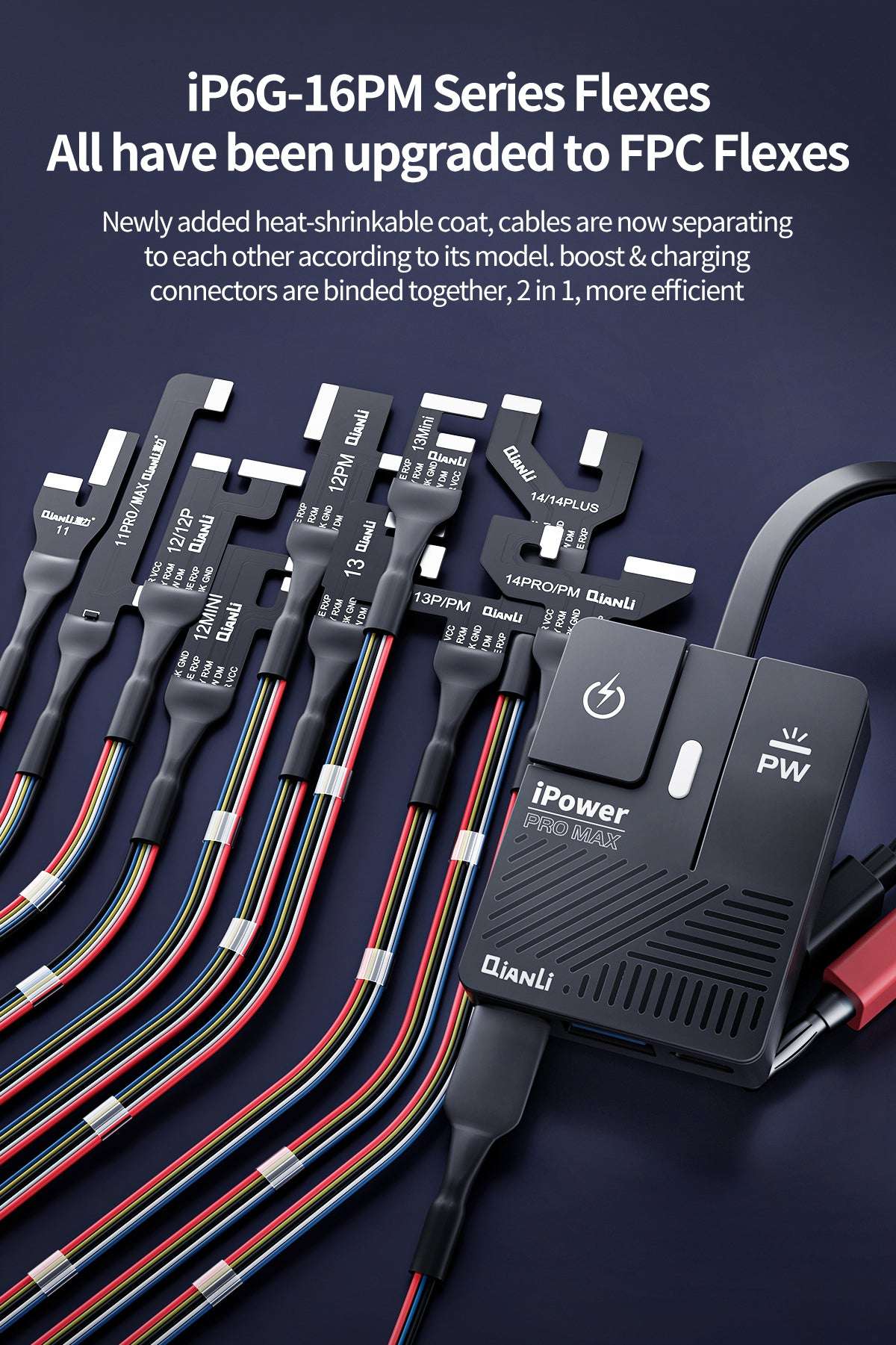 QianLi iPower Pro Max 8th Gen Power Cable Boots iPhone 6-16 Pro Max with One-Click Cable FoneFunShop