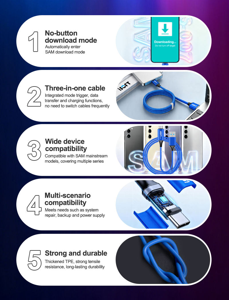 iSoft IS-007 Automatic Download Mode Cable For Sam Download Mode Cable FoneFunShop