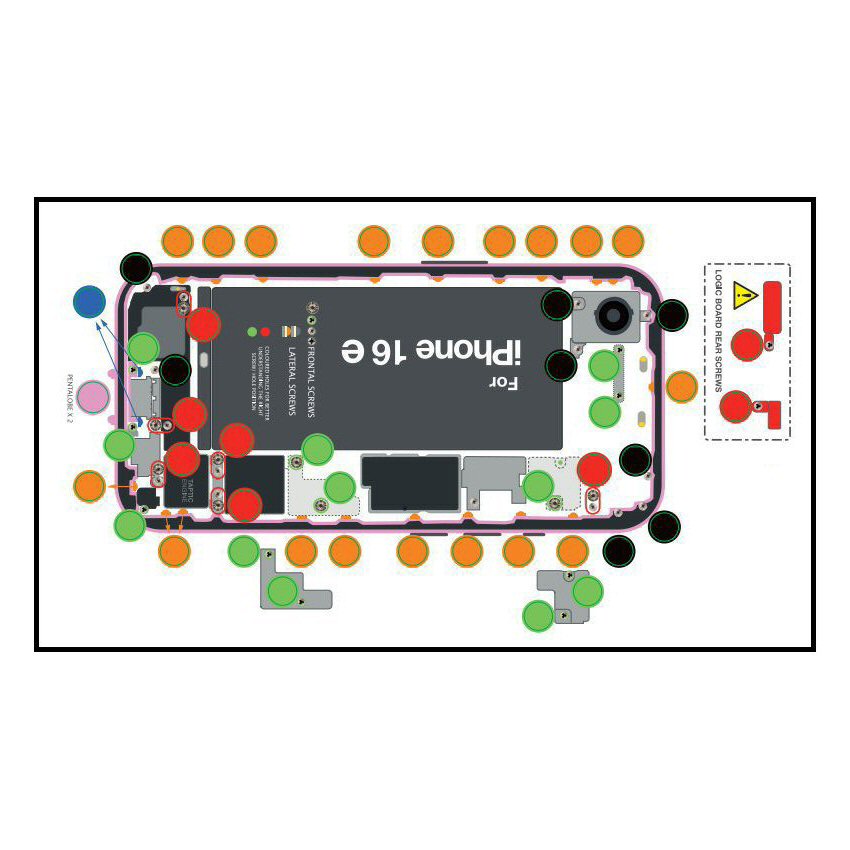 DottorPod iScrews For iPhone 16e Screw Holder Tray Organiser Guide Tool DottorPod