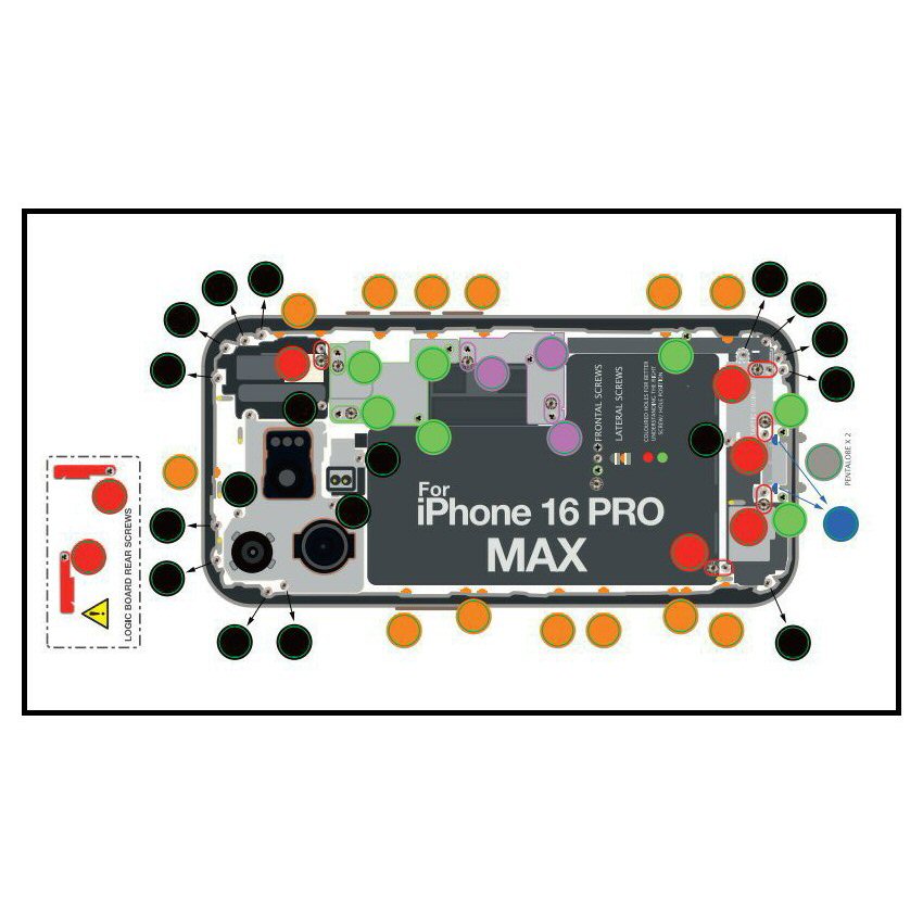 DottorPod iScrews For iPhone 16 Pro Max Screw Holder Tray Organiser Guide Tool DottorPod
