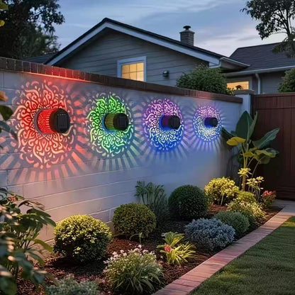 Outdoor LED Garden Wall Projector Solar Lights - Mandala Pattern Effect Lighting FoneFunShop